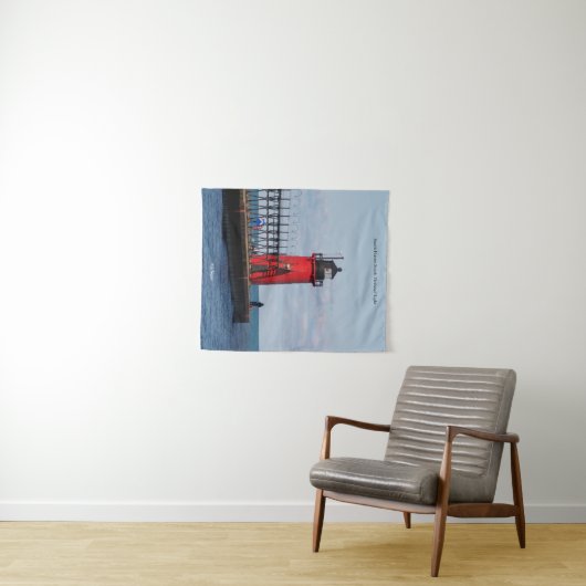 South Haven South Pierhead Light tapestry Wandkleed (In Situ (horizontaal))