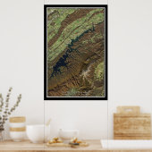 South Holston Lake Tennessee Satellite Map Poster (Keuken)