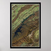 South Holston Lake Tennessee Satellite Map Poster (Voorkant)