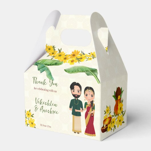 South Indian Tamil Telugu bruiloft Bedankdoosjes (Voorkant Zijde)