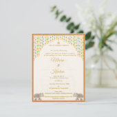 South Indian Temple Wedding Invitation Suite Kaart (Staand voorkant)