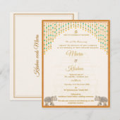 South Indian Temple Wedding Invitation Suite Kaart (Voorkant / Achterkant)