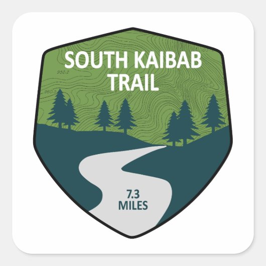 South Kaibab Trail Grand Canyon Arizona Vierkante Sticker (Voorkant)