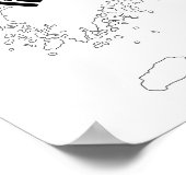 south korea country flag map shape silhouette poster (Hoek)