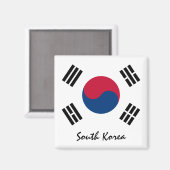 South Korea flag & Asia foliday/fans Magneet (Voorkant / Achterkant)
