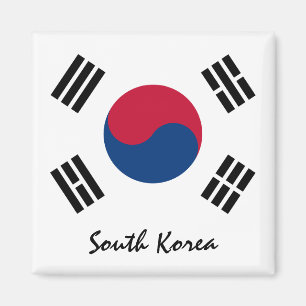 South Korea flag & Asia foliday/fans Magneet