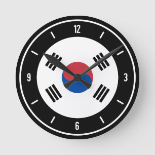 South Korea Flag Elegant Ronde Klok