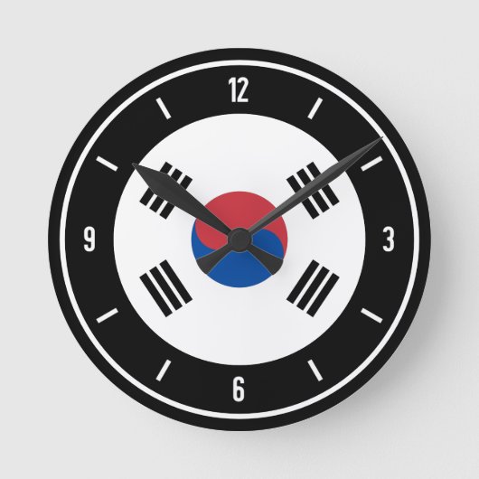 South Korea Flag Elegant Ronde Klok (Voorkant)