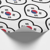South Korea Flag Heart Cadeaupapier (Hoek)