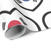 South Korea Flag Heart Cadeaupapier (Rol Hoek)