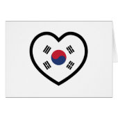 South Korea Flag Heart Card (Voorkant Horizontaal)