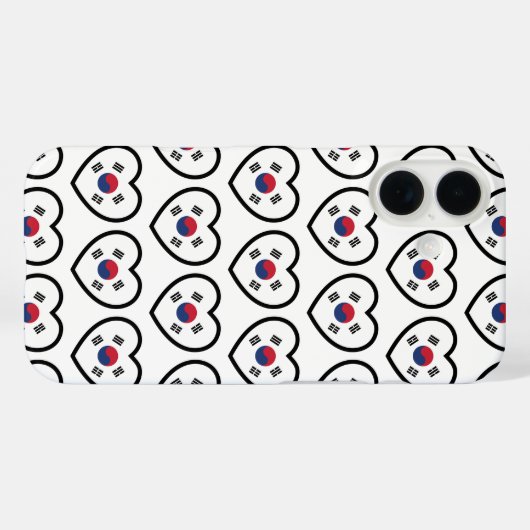 South Korea Flag Heart Case-Mate iPhone Case (Achterkant (horizontaal))
