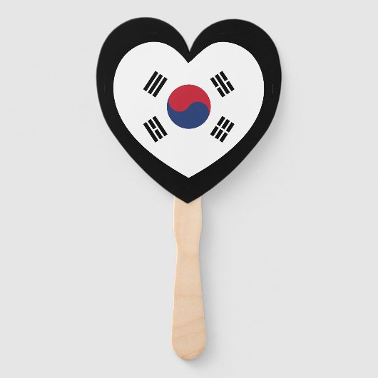 South Korea Flag Heart Handwaaier (Voorkant)