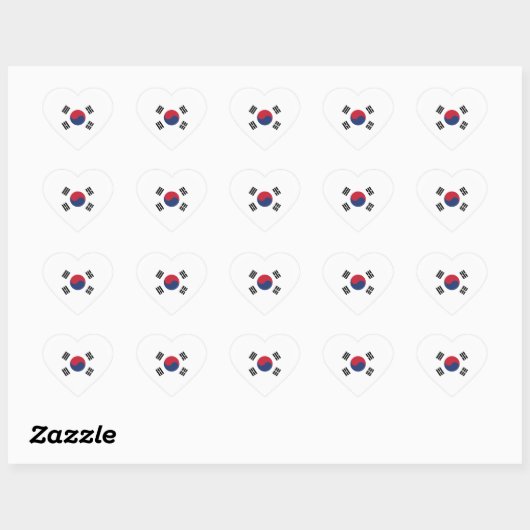South Korea Flag Heart Hart Sticker (Vel)