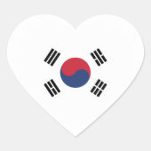 South Korea Flag Heart Hart Sticker (Voorkant)