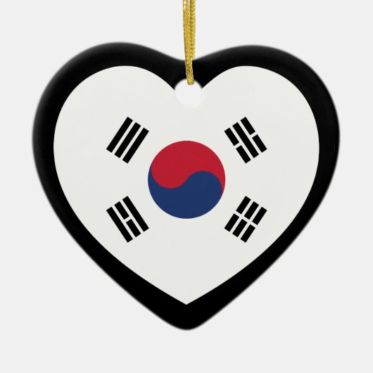 South Korea Flag Heart Keramisch Ornament (Voorkant)