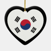 South Korea Flag Heart Keramisch Ornament (Achterkant)