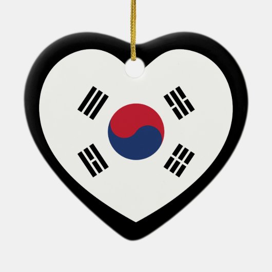 South Korea Flag Heart Keramisch Ornament (Achterkant)
