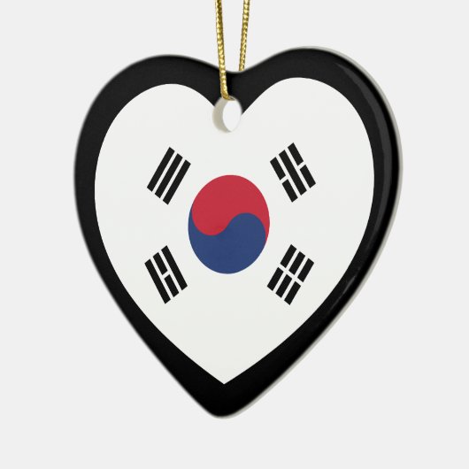 South Korea Flag Heart Keramisch Ornament (Links)