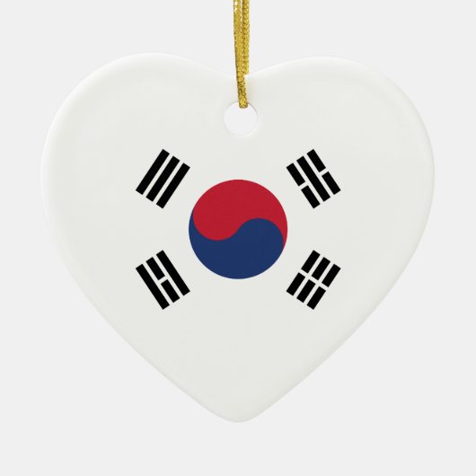 South Korea Flag Heart Keramisch Ornament (Voorkant)