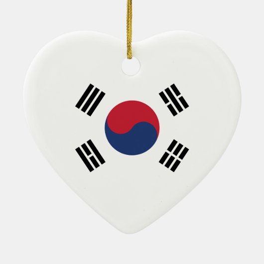 South Korea Flag Heart Keramisch Ornament (Achterkant)