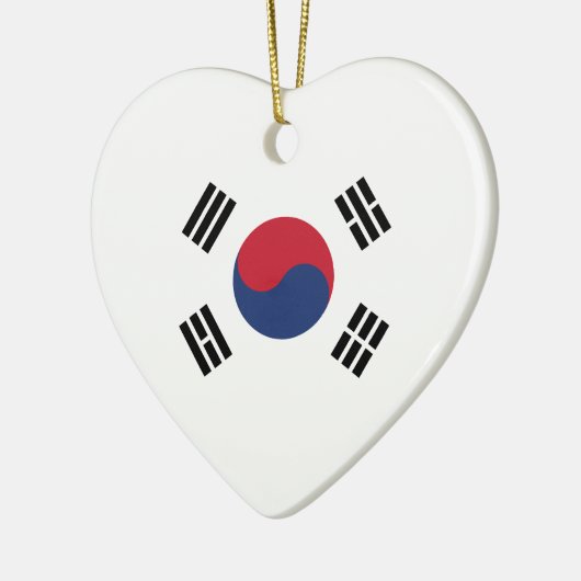 South Korea Flag Heart Keramisch Ornament (Links)