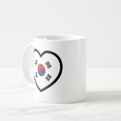South Korea Flag Heart Koffiemok (Voorkant links)