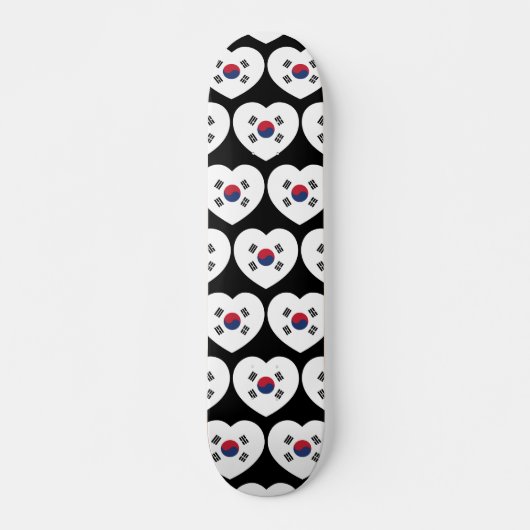 South Korea Flag Heart Persoonlijk Skateboard (Voorkant)
