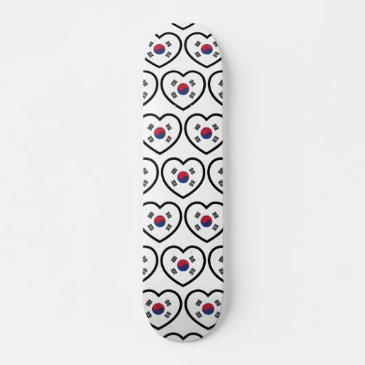 South Korea Flag Heart Persoonlijk Skateboard (Voorkant)