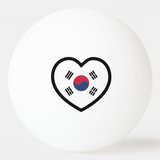South Korea Flag Heart Pingpongbal (Voorkant)