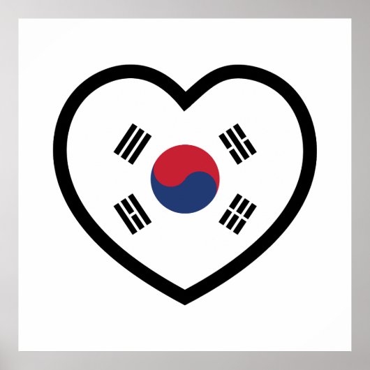 South Korea Flag Heart Poster (Voorkant)