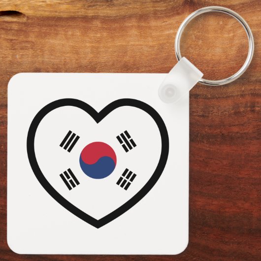South Korea Flag Heart Sleutelhanger (Achterkant)