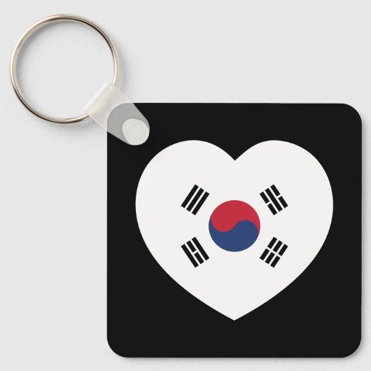 South Korea Flag Heart Sleutelhanger (Voorkant)