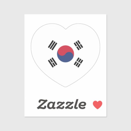 South Korea Flag Heart Sticker (Vel)