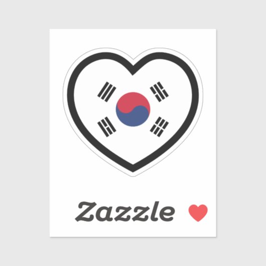 South Korea Flag Heart Sticker (Vel)