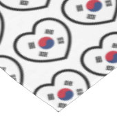 South Korea Flag Heart Tafelkleed (Gekanteld)
