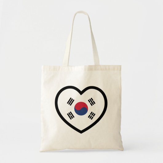 South Korea Flag Heart Tote Bag (Voorkant)