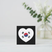 South Korea Flag Heart Vierkante Visitekaartje (Staand voorkant)