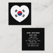 South Korea Flag Heart Vierkante Visitekaartje (Voorkant / Achterkant)