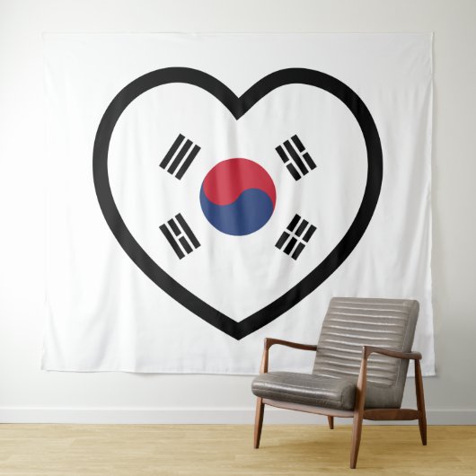 South Korea Flag Heart Wandkleed (In Situ (horizontaal))