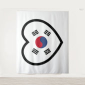 South Korea Flag Heart Wandkleed (Voorkant)