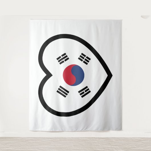 South Korea Flag Heart Wandkleed (Voorkant)
