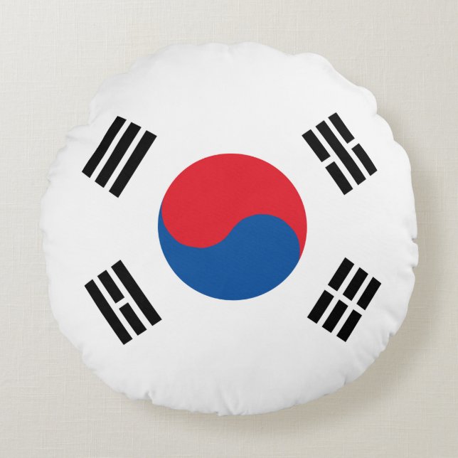 South Korea Flag Rond Kussen (Voorkant)