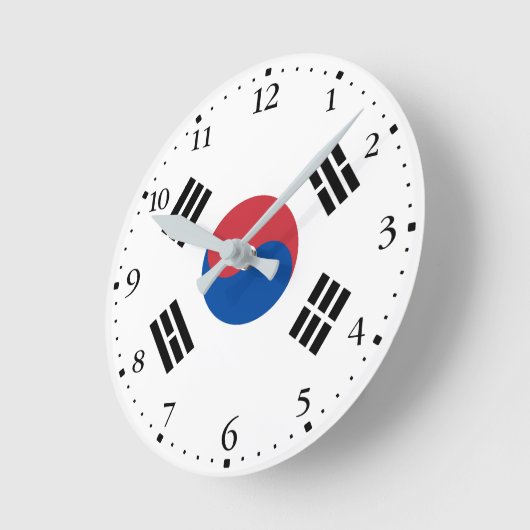 South Korea Flag Ronde Klok (Hoek)