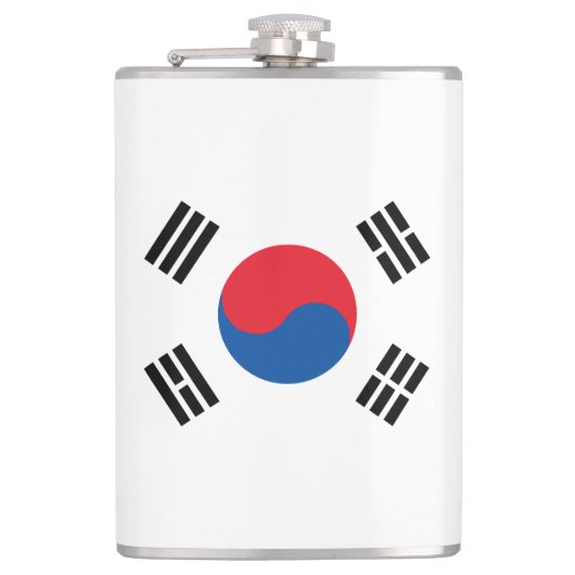 South Korea Flag Stainless Heupfles (Voorkant)