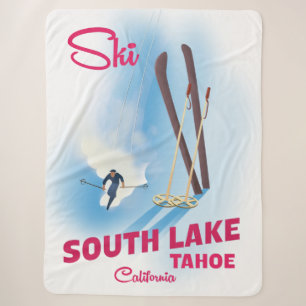 South Lake Tahoe ski-poster Sherpa Deken