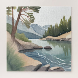 South Lake Tahoe | Watercolor Landschap Legpuzzel