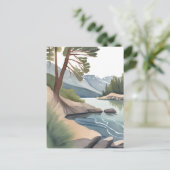 South Lake Tahoe | Waterverf landschap Briefkaart (Staand voorkant)