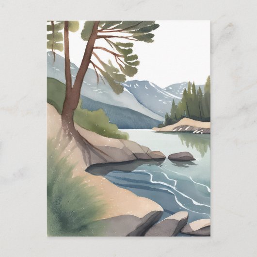 South Lake Tahoe | Waterverf landschap Briefkaart (Voorkant)