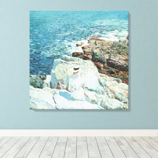 South Ledges, Appledore door Frederick Childe Hass Canvas Afdruk (Insitu (Houten vloer))